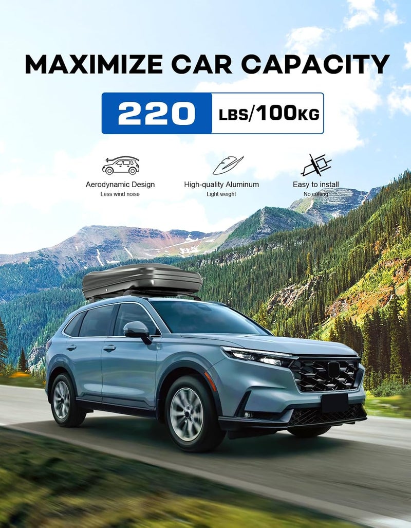 wonderdriver Roof Rack Cross Bars 220lbs Compatible with 2023 2024 2025 2026 Honda CRV CR-V & CRV Sport Hybrid, Heavy Duty Aluminum Crossbar Luggage Racks Roof Rails Rooftop Carrier Cargo Black - Image 3